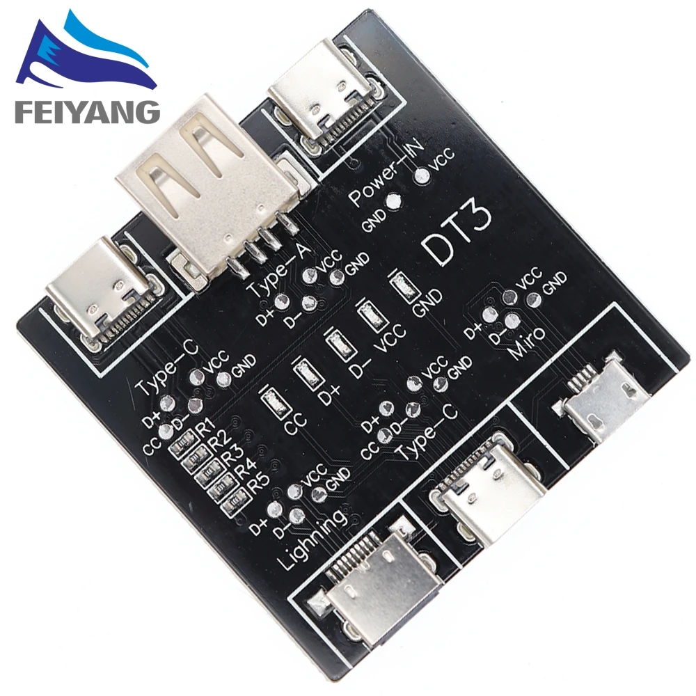 DT3 Data Cable Detection Board Type-C Micro USB C Cable Tester Short Circuit On Off Switching Diagnose Tool for iOS Android