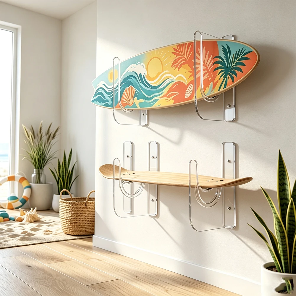 Transparent Clear Wall Mount Designed for Acrylic Boards Ensures Secure Hold and Clean Wall Mounted Appearance