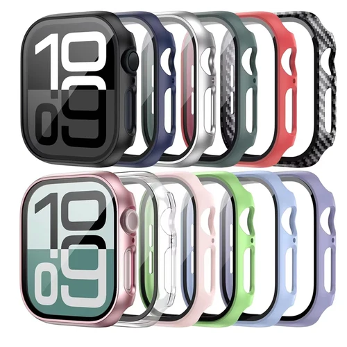 Funda para Apple Watch 10, 42mm, 46mm, Protector de pantalla de parachoques de PC duro mate, funda de vidrio templado, accesorios iWatch series 10 46mm