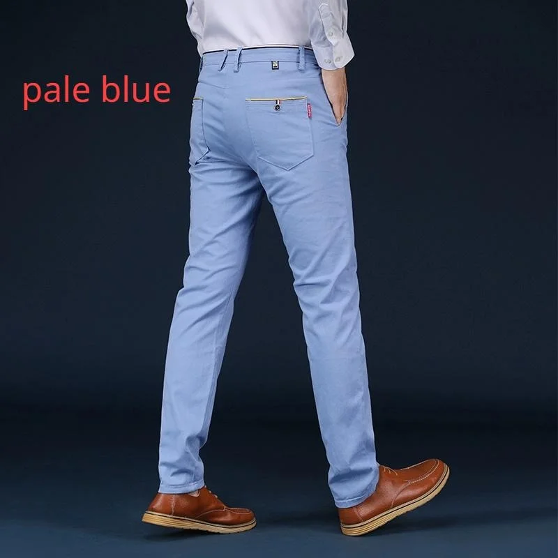 Fashion Men Classic Suit Pants Slim Solid Color Pencil sweatpants Mens Business Casual Trousers pantalones hombre