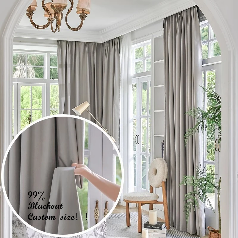 Taille personnalisée! moderne Simple élégant balcon entièrement occultant mode rideaux épais pour salon salle à manger chambre décor blanc Tulle