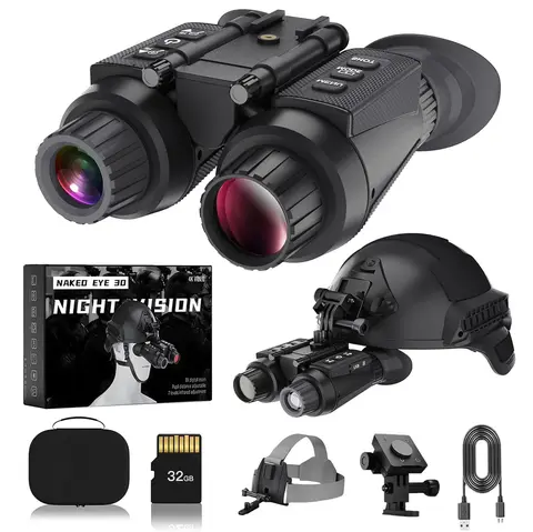 GOYOJO Night Vision Goggles, 4K Head Mounted Night Vision Binoculars for Adults with 32GB Memory Card, 8X Digital Zoom