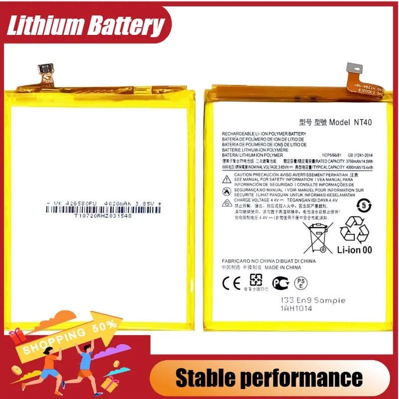 

NT40 battery 3.85V 4000mAh Battery For Motorola G Pure 2021/E20/K14 XT2163-4 phone Brand-New High Quality