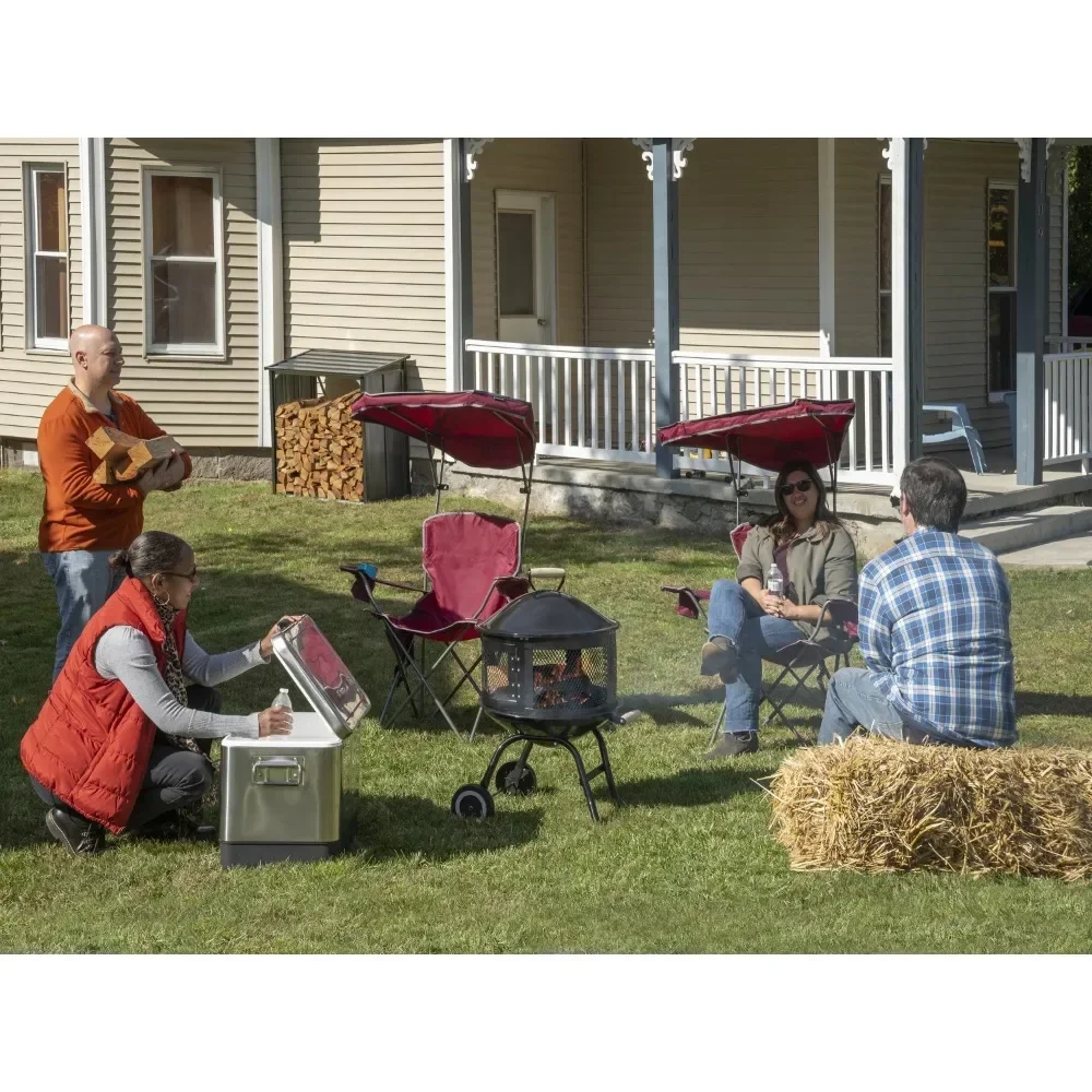 

2023 New Max Shade Folding Chair Adult- Red/Gray