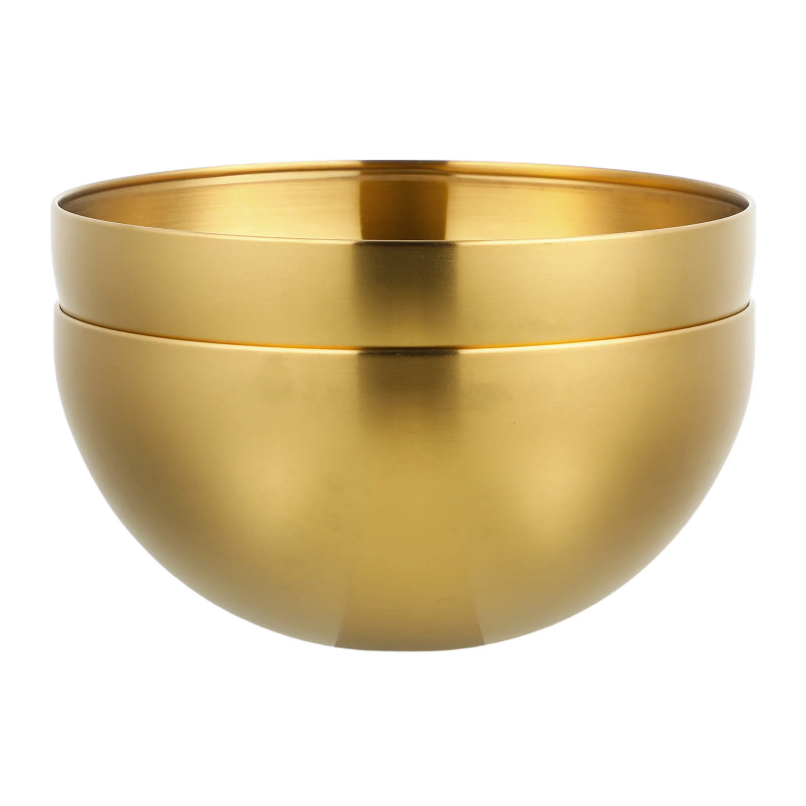 

2Pcs Salad Bowl Stainless Steel Food Storage Container Round Edge Home Hotel Restaurant Kitchen Accessory