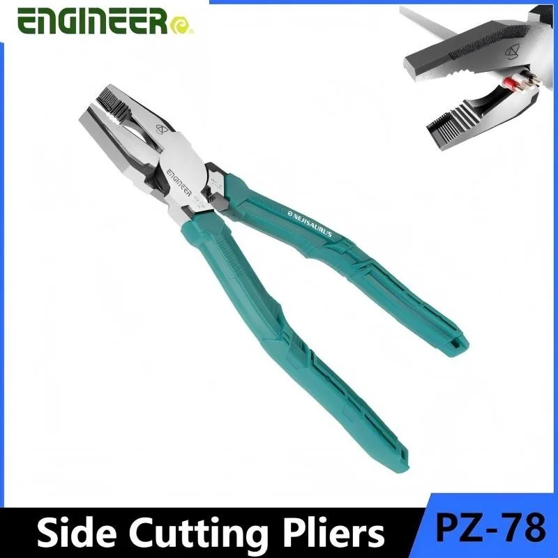 Engineer PZ-78 Side Cutting Pliers - Unique screw extraction jaws, high leverage, suitable for crimping bare terminals