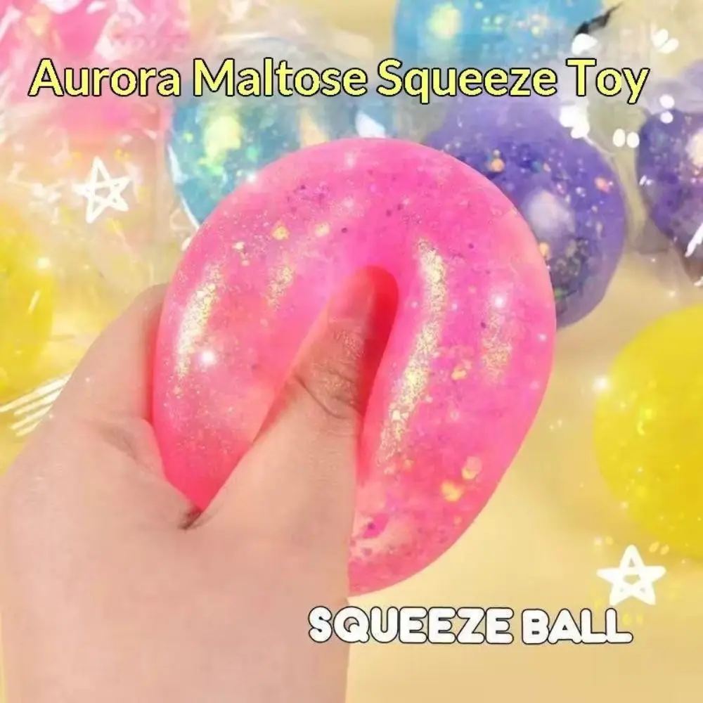 Glitter Fidget Squishy Toy Slow Rebound Round Maltose Squishy Ball Slow Rising 6cm Ball Quick-rebound Squeeze Toy
