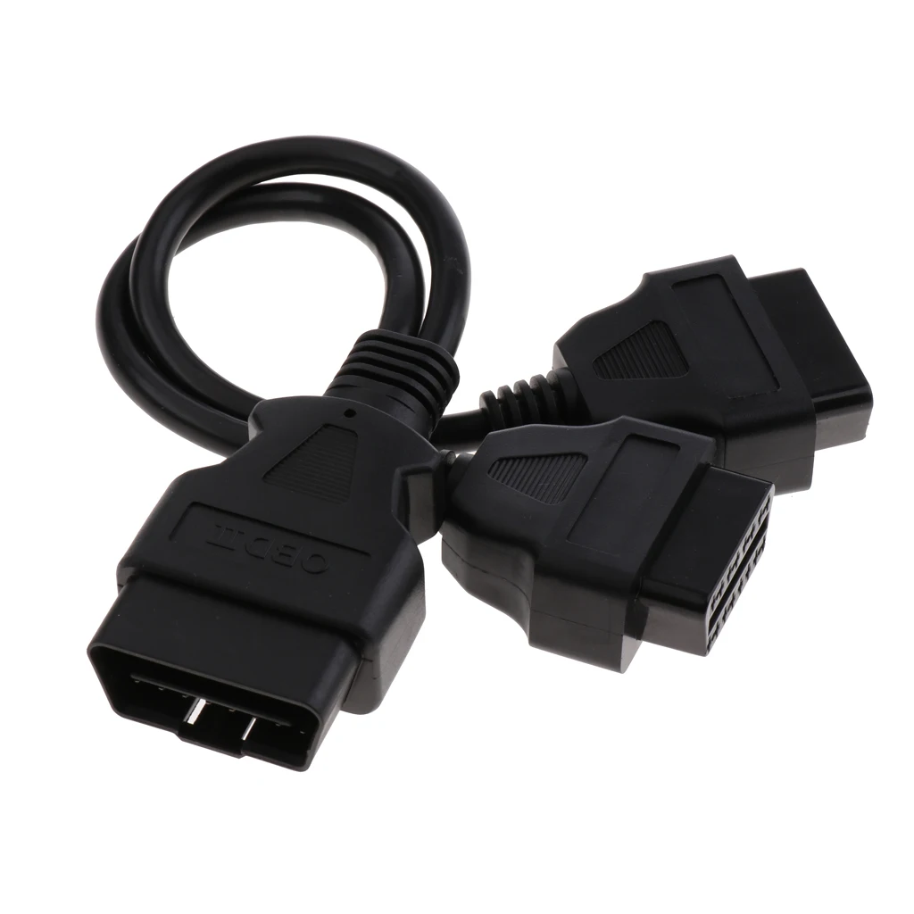 OBD-II Splitter Adapter Extension 16 Pin Cable Male to Female Y Cable