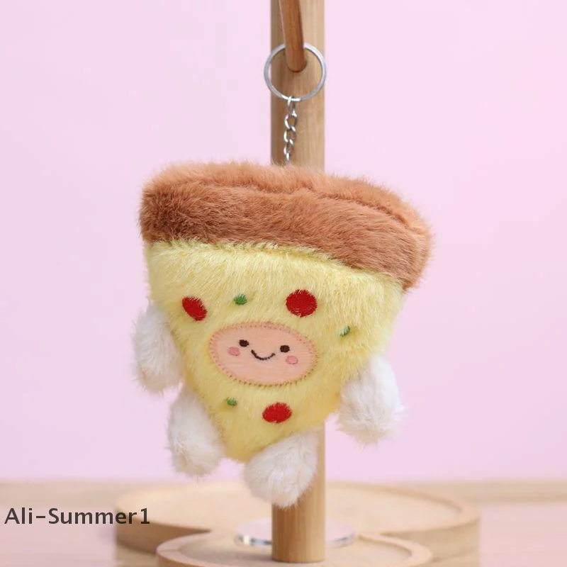 Colgante creativo de muñeco de comida de peluche, llavero de muñeco sándwich de Pizza de dibujos animados, mochila de juguete de peluche, accesorios colgantes versátiles