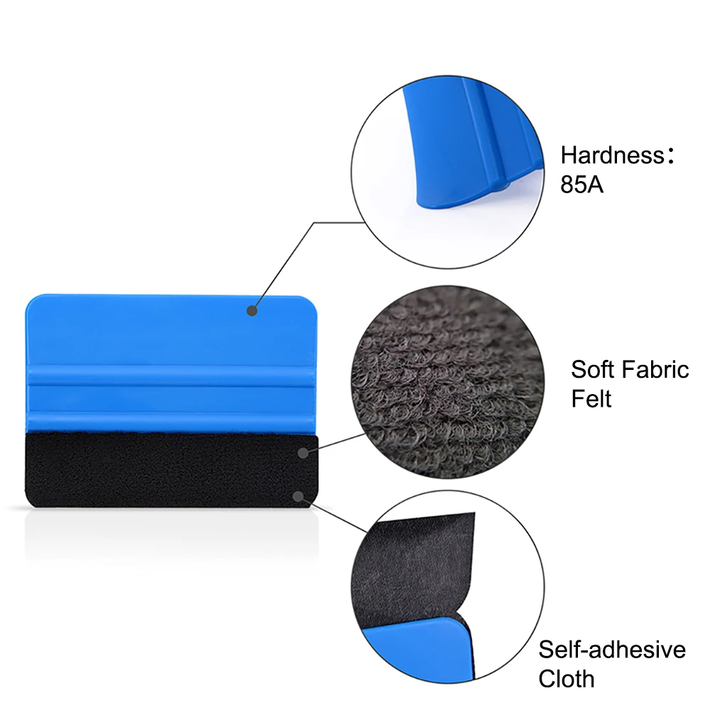 TOFAR 50PCS Spare Felt Fabric Cloth Buffers for Vinyl Squeegee Window Film Tint Car Wrap Tool 4