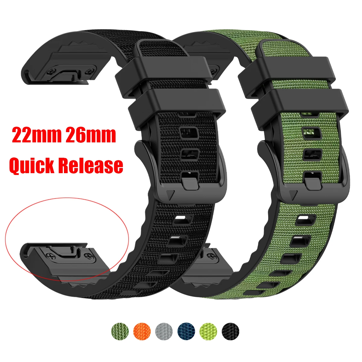 Nylon-Silikon 22mm 26mm Armband für Garmin Fenix 8pro Fenix 7X 7 Pro 6X 6 5X 5Plus Tactix8 Forerunner 965 970/Epix Schnellwechsel-Band
