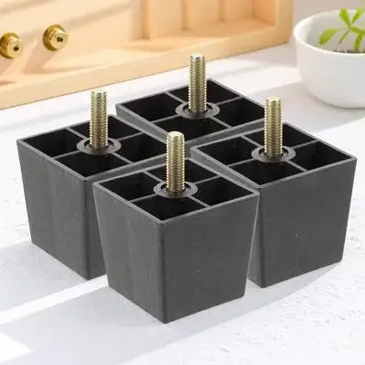 

4pcs Furniture Legs Square Replacement Feet For Sofa Couch Table Cabinet Bed Outdoor Patio Chair Plastic Metal Durable