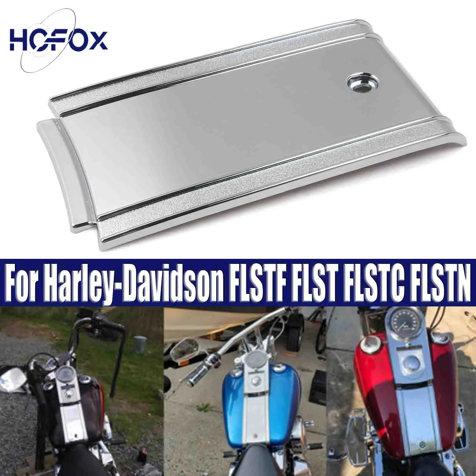 

For Harley-Davidson FLSTF FLST FLSTC FLSTN ABS Plastic Lower Tank Dash Panel Extension Black Chrome