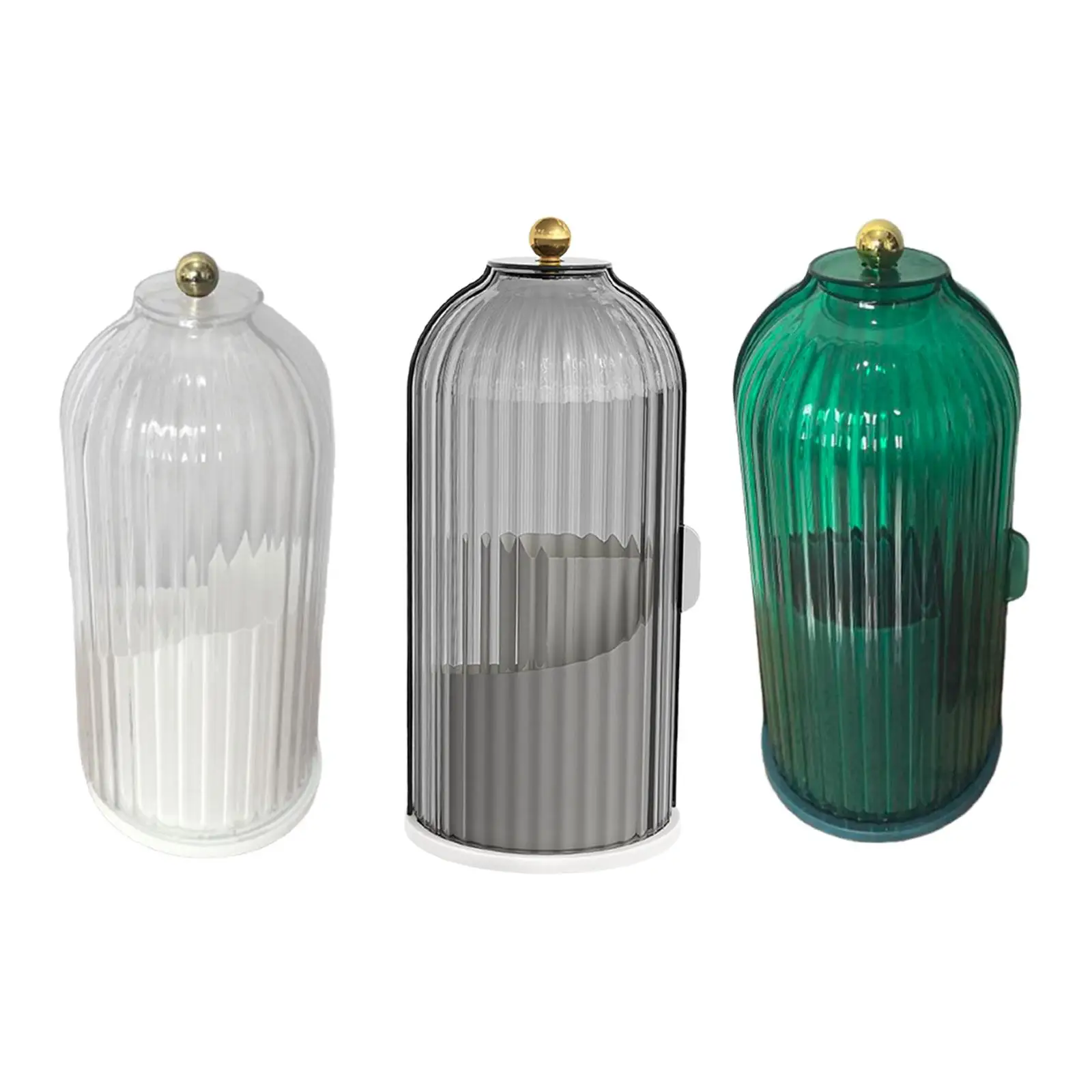 Makeup Brush Holder Display Case Versatile with Clear Lid Decor 360° Rotating
