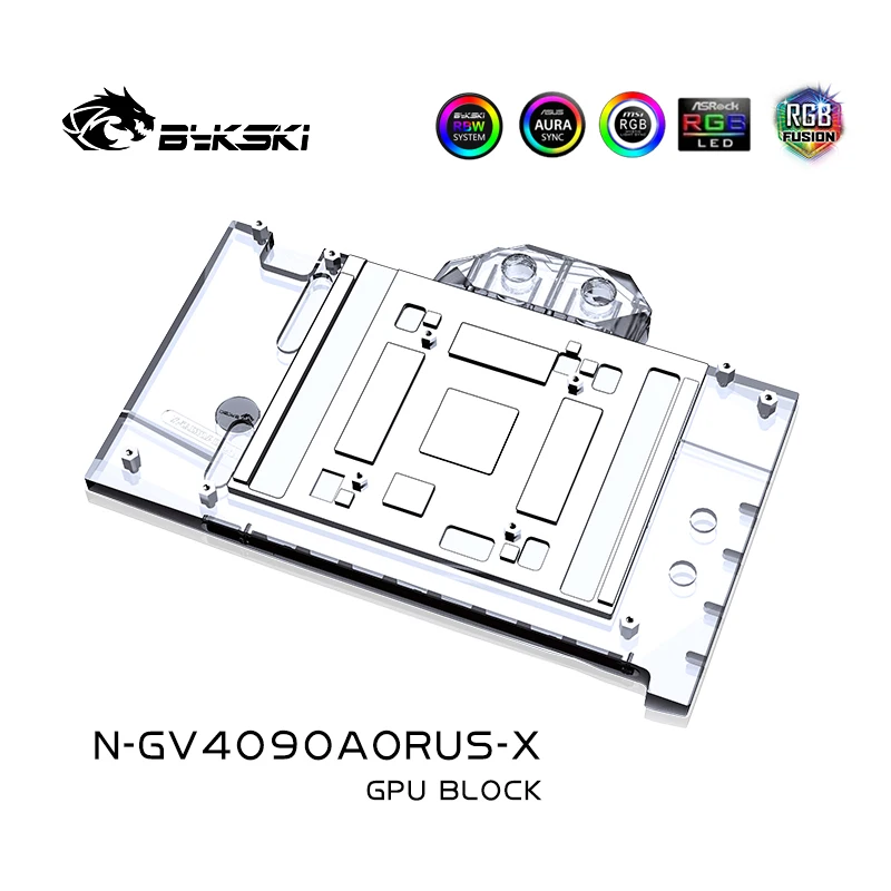 Bykski N-GV4090AORUS-X كتلة المياه لجيجابايت GeForce RTX 4090 Gaming OC / MASTER GPU بطاقة / مشعاع تبريد نحاسي RGB AURA