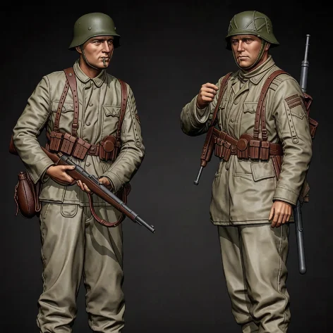 1/35 Resin soldier model kit self assembling and coloring (2 people, no platform)  A-2279