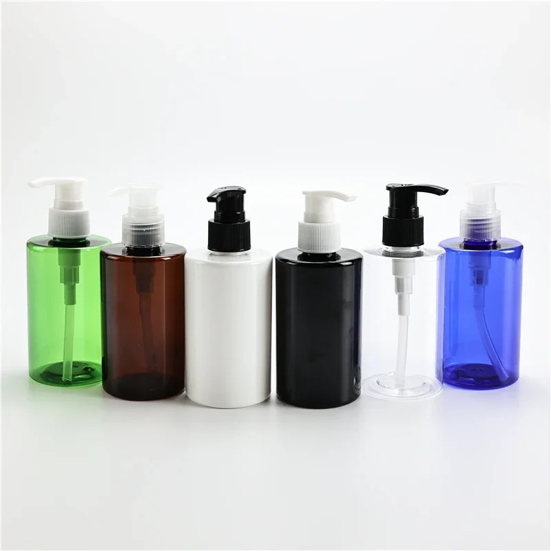 

200ML X 25 Chunky Lotion Pump Plastic Bottle Travel Size Liquid Soap Flat Shoulder Bottle Shampoo Shower Gel Packaging Container