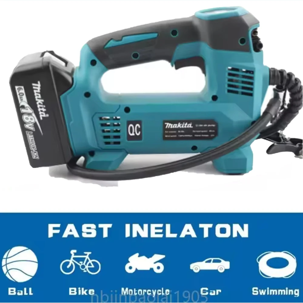 

Cordless Air Pump Electric Tyre Inflator Portable Car Air Compressor Handled Digital Rechargable Air Tool For Makita 18V Battery