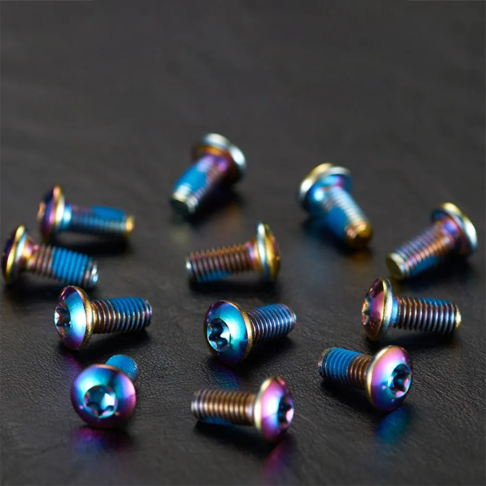12pcs Stainless Steel Disc Brake Bolts M5x10mm for ROTOR Compatible Bike Brake Systems with Anti-Loosening Thread Treatment