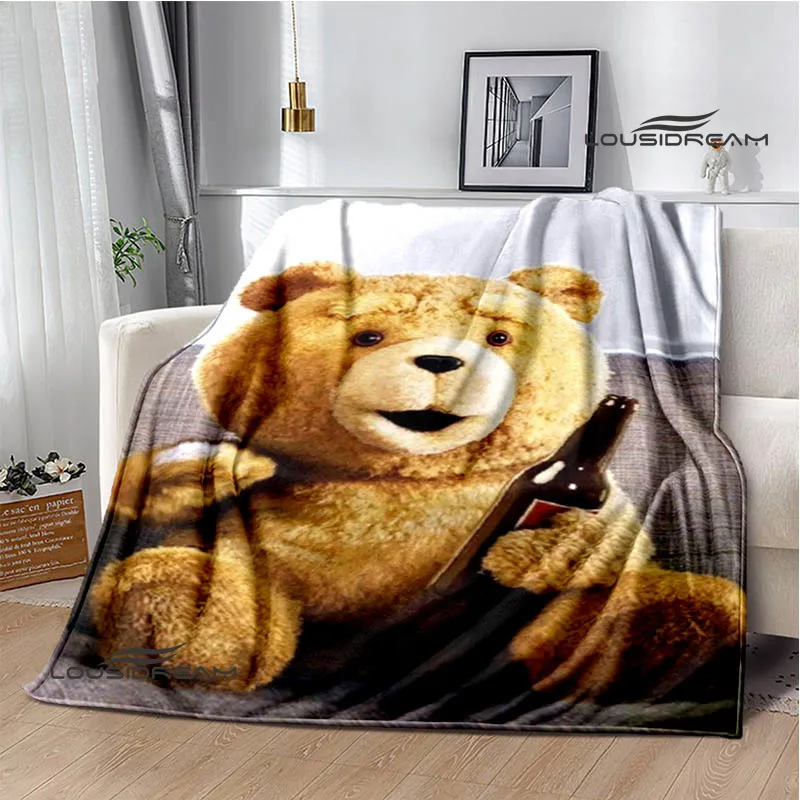 Cartoon Teddy bear Ted Printed blankets Warm Flannel blankets Soft and comfortable blanket bed linings Birthday Gift