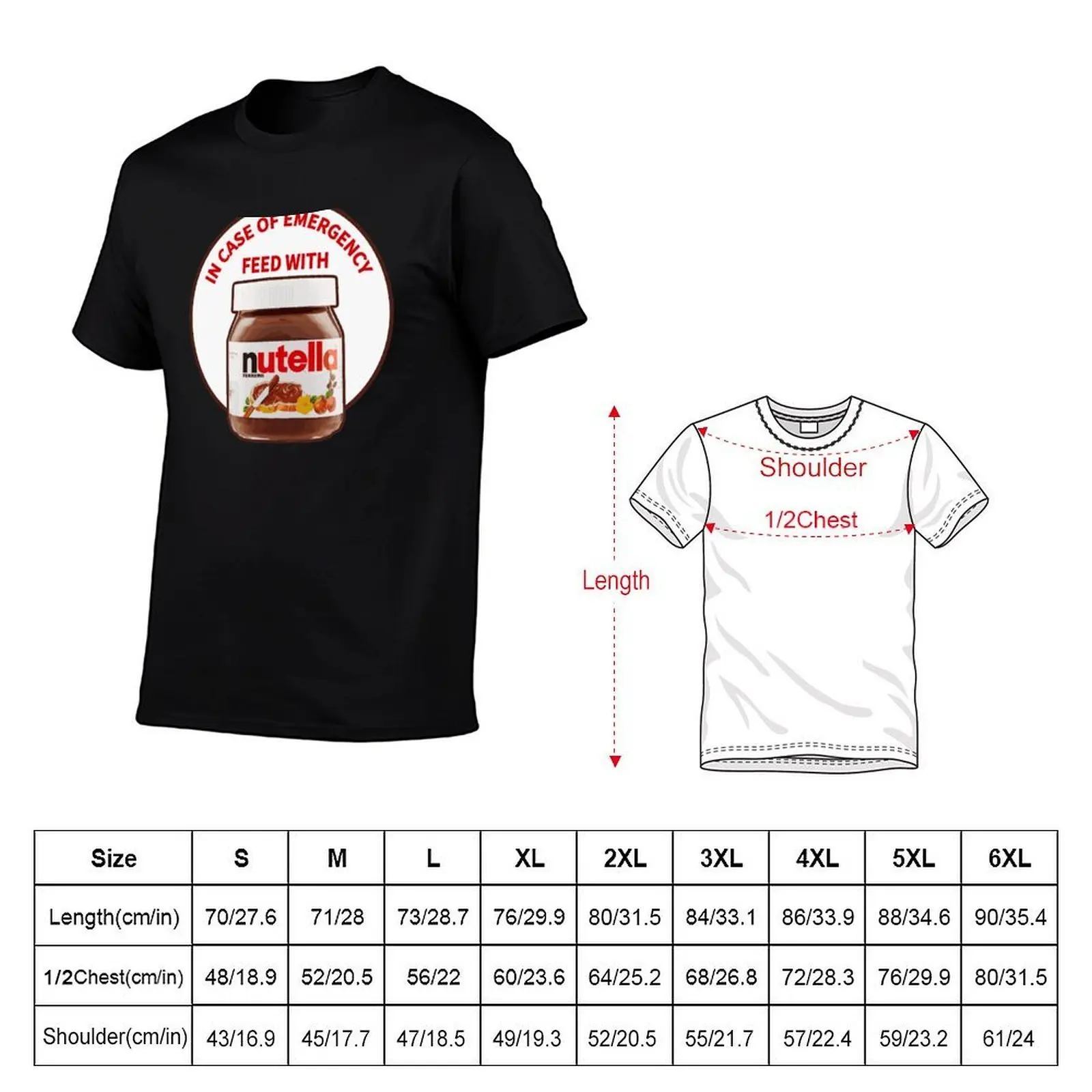 In Case Of Emergency Feed With Nutella T-Shirt anime figures blue archive anime shirts men