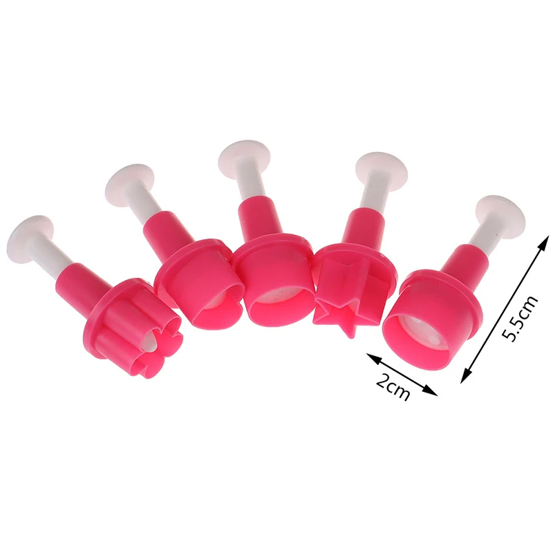 5Pcs Cookie Cutter Cake Mold Star Button Plum Heart Plunger Biscuit Fondant DIY Stamping Mould Pastry Cakes Decor Baking Tool