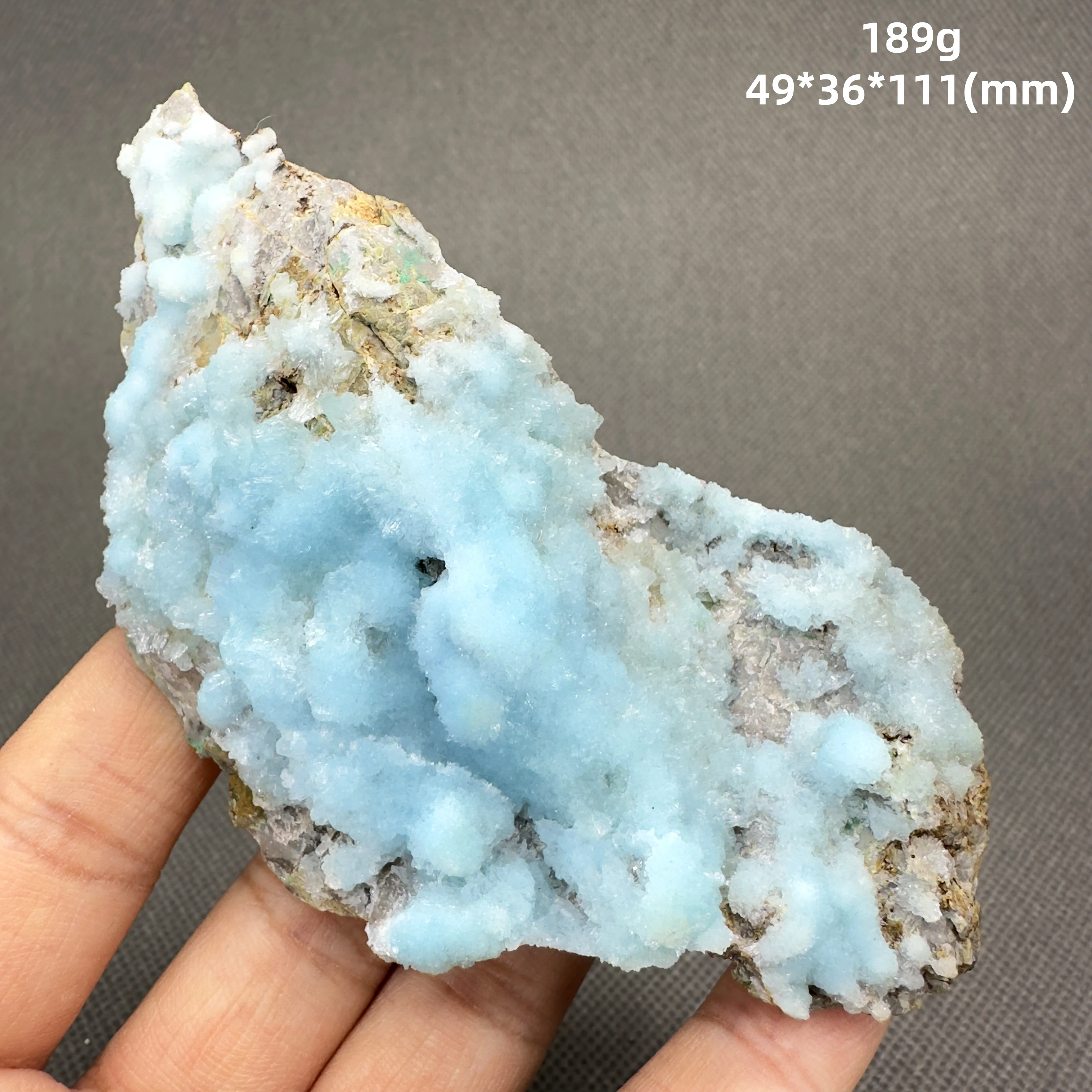 Natural Blue Aragonite minerals specimen + healing quartz crystals and stones rock gemstone