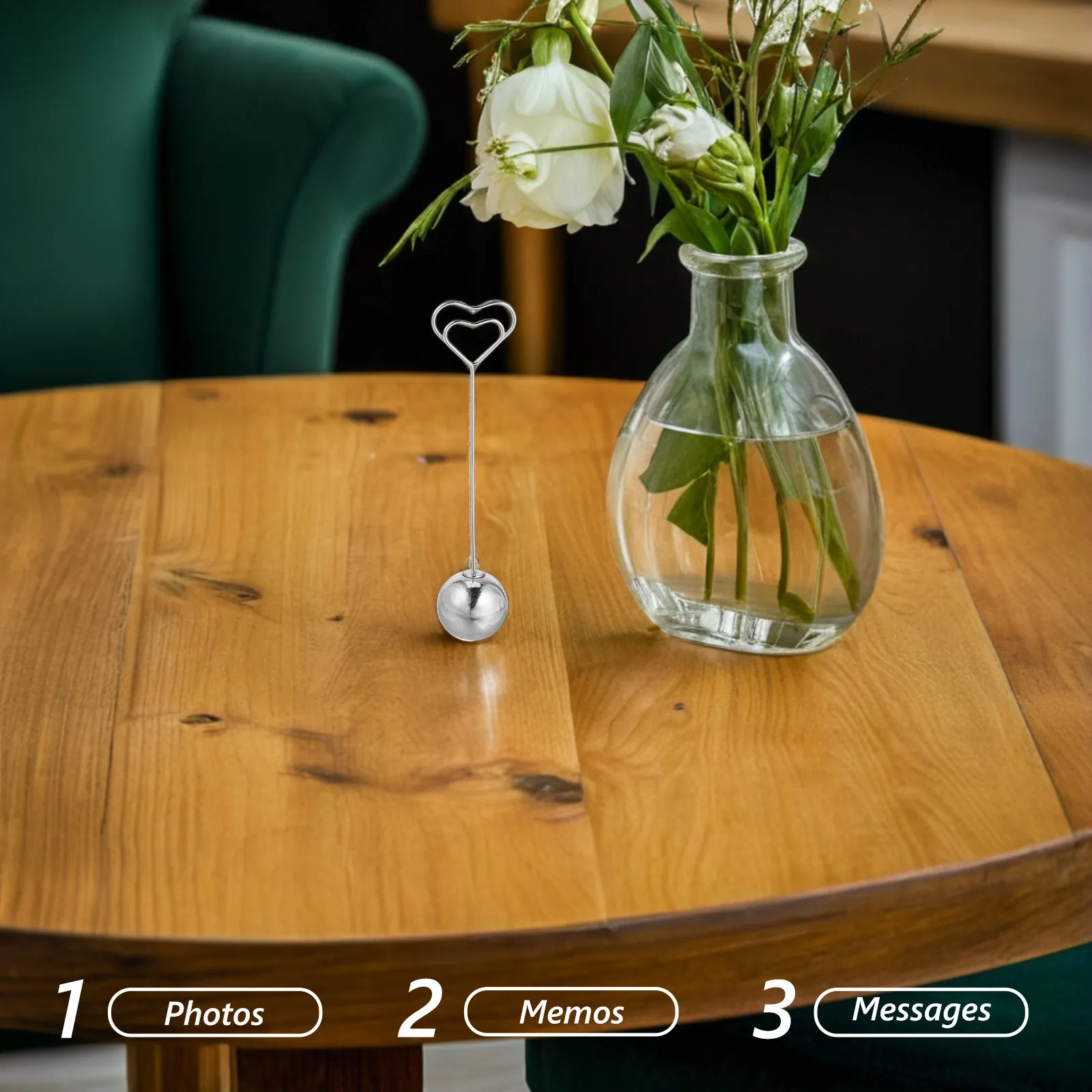 

Sturdy Metal Photo Clip Stand Desktop Picture Holder for Memos Messages DIY Decorative Note Clip Vertical Memo Holder for Office