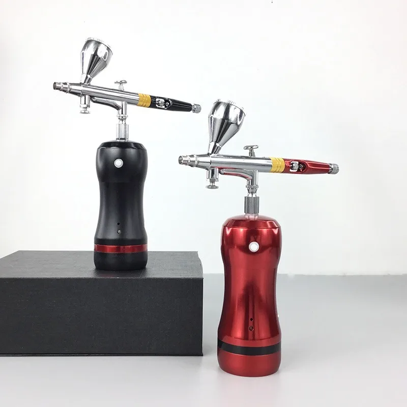 USB Rechargeable Airbrush Gun Kit 0.3mm Portable Air Compressor for Model, Cake, Tattoo, Makeup & DIY Painting