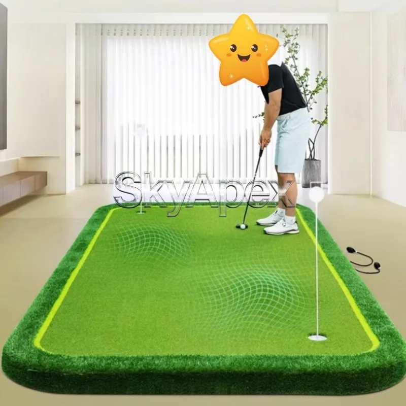 Adjustable Slope Thicken Putting Green Mat Recreates Course Terrain Convenient Indoor Golf Training Sessions Skill Improvement