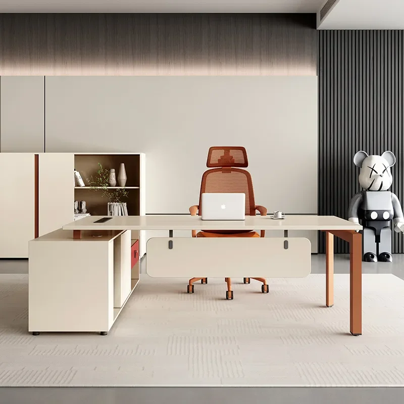 Modern Simple Office Desk and Chair Set Large Manager Boss President Executive Table Supervisor Workstation Furniture