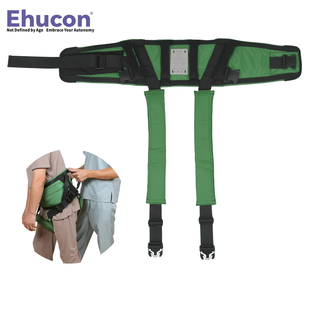 

Ehucon тренировочный пояс для ходьбы с ремнями для ног, безопасный пояс для поддержки стояния, переносной ремень для ухода за больными SWL 150 кг