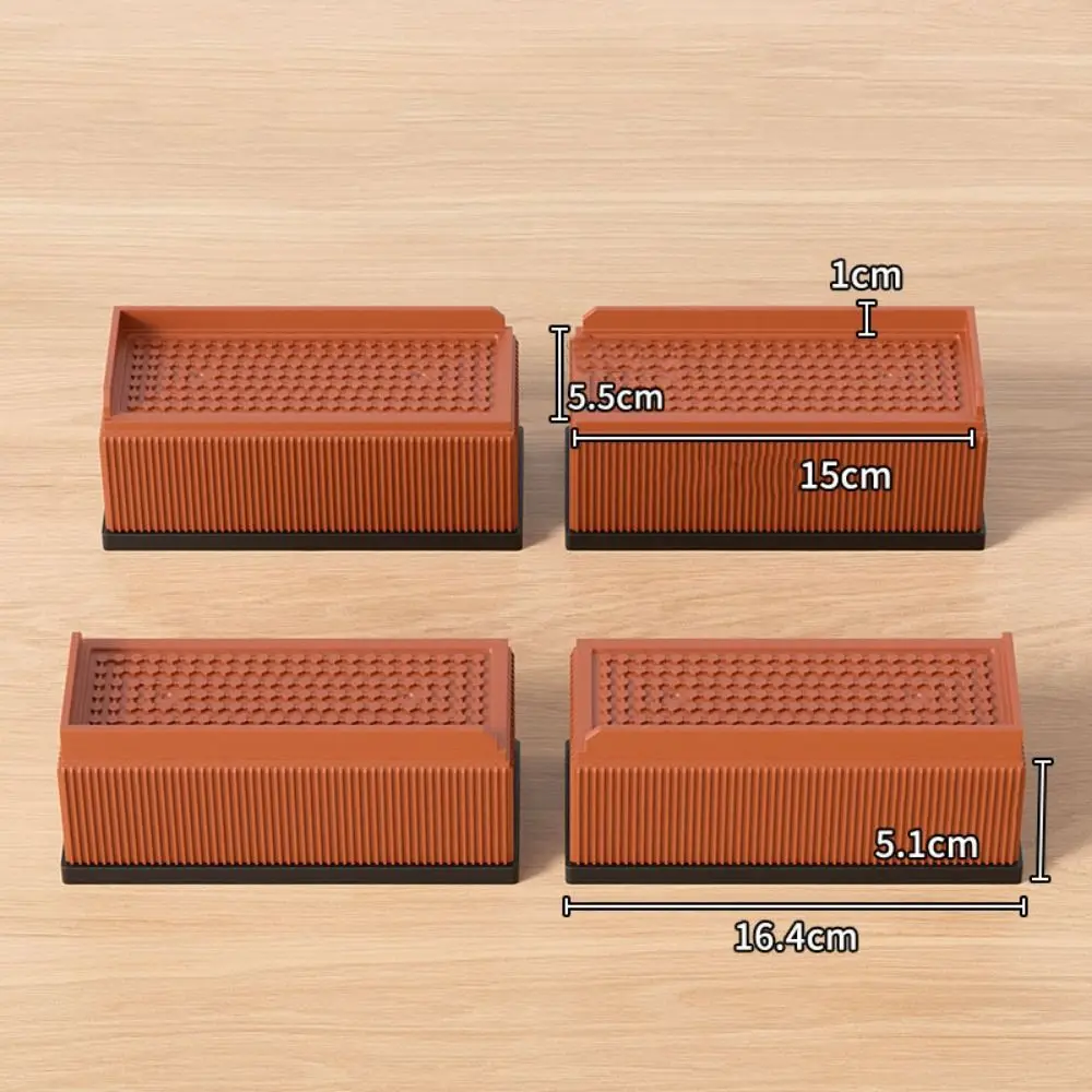 Heavy-Duty Furniture Foot Pad High Load-Bearing Silent Bed Lifts Risers Square Silicone Material Heightening Pad