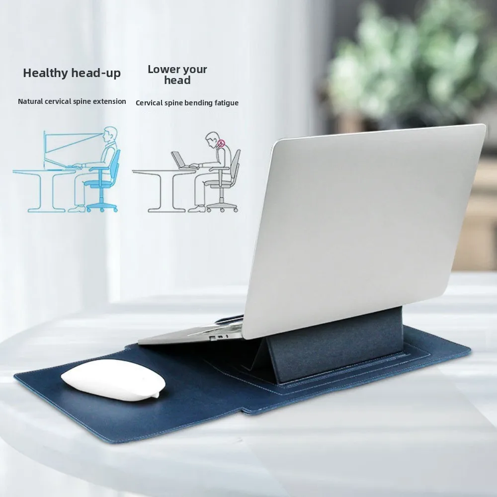 

С маленькой сумкой, сумка для ноутбука, регулируемый чехол для ноутбука из искусственной кожи, ультратонкий устойчивый к пятнам кронштейн для ноутбука, внутренняя сумка