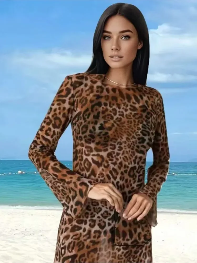 CPSYMYM レディース セクシー シアー メッシュ ビーチ カバーアップ ドレス 軽量 ビキニ ローブ ベルスリーブ付き 夏休み用ドレス 女性用