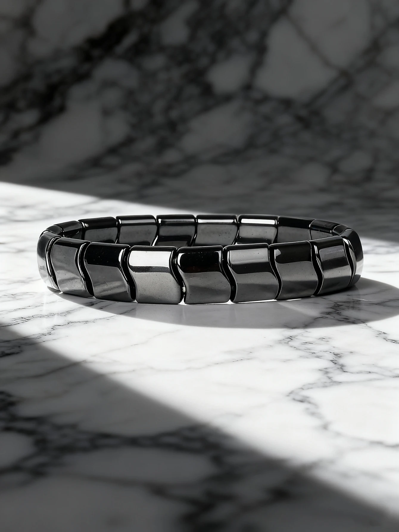 Natural Stone Magnetic Hematite Bracelet Men Wave Beads Reiki Healing Charm Protection Grounding Spiritual Jewelry Women Gifts