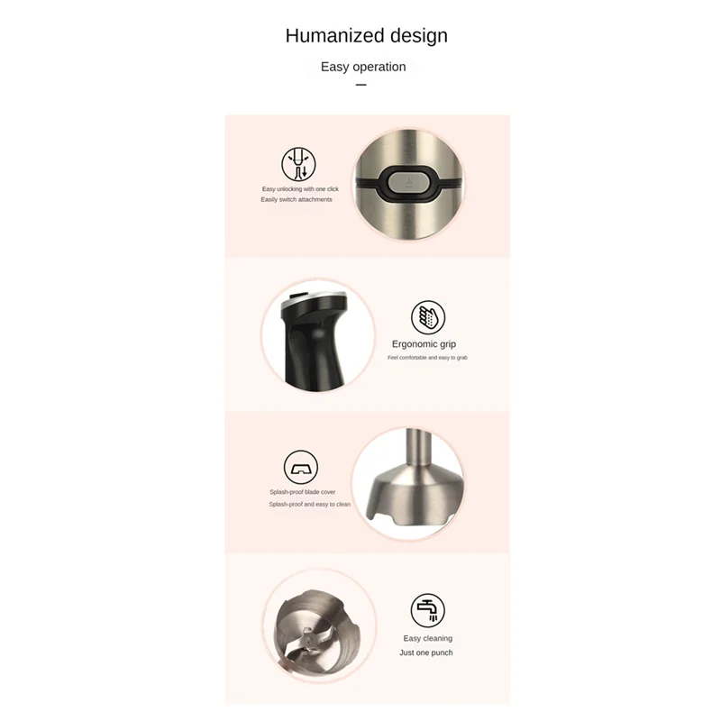 

J1UL1N Immersion Hand Blender 5 In1 600W Electric Blender Handheld Stick Mixer Emulsion Blenders For Kitchen Smoothie