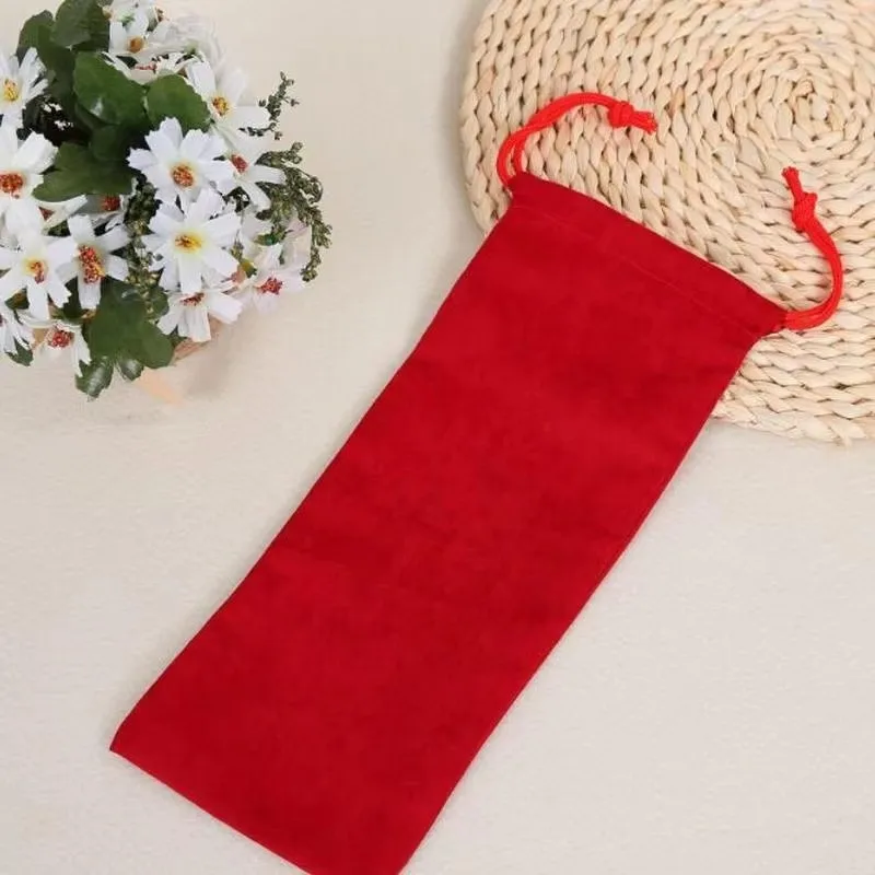 

50Pcs 5cmx15cm Jewelry Drawstring Velvet Gift Bag Lipstick Pen Eyeliner Eyebrow Pencil Goodie Packaging Pouches Can Personalized