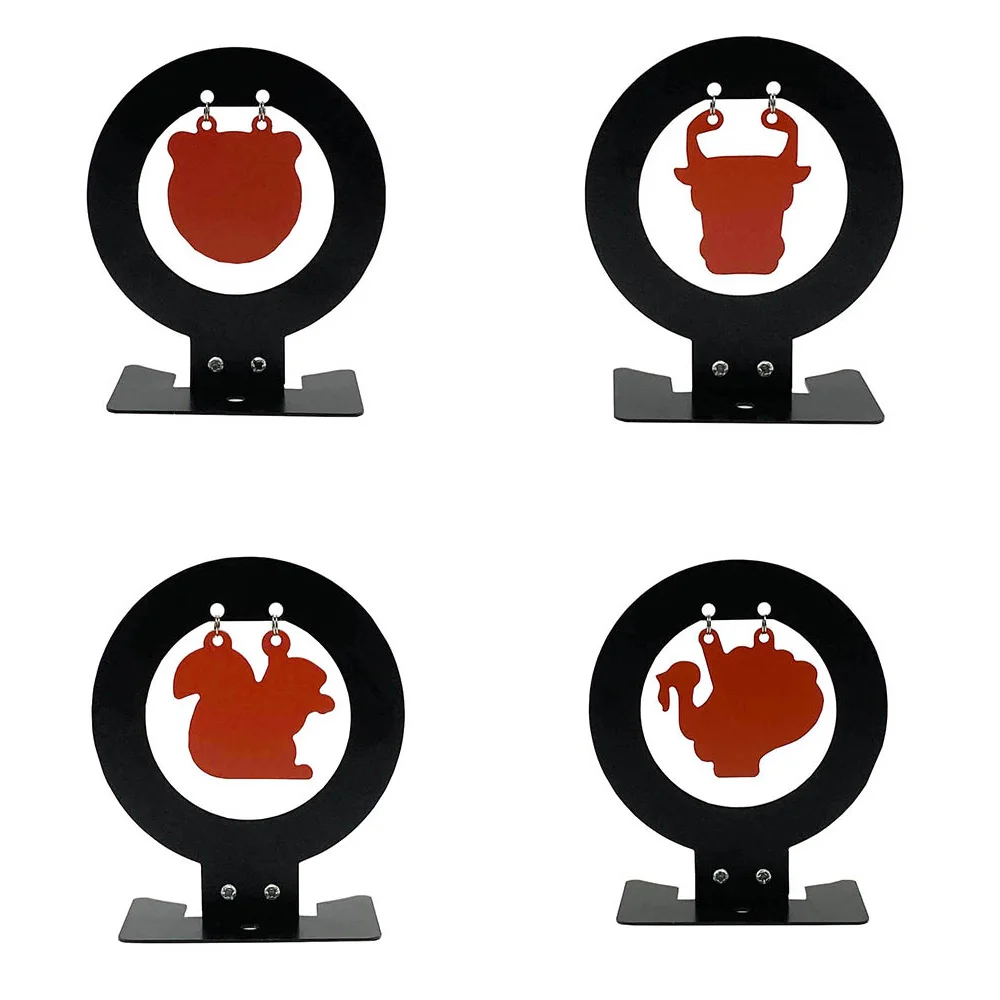 Carbon Steel Reactive Targets Swinging Hitting Bullseye Plate for Gel Blaster & Soft Darts & BBs Airsoft Practice AQB212