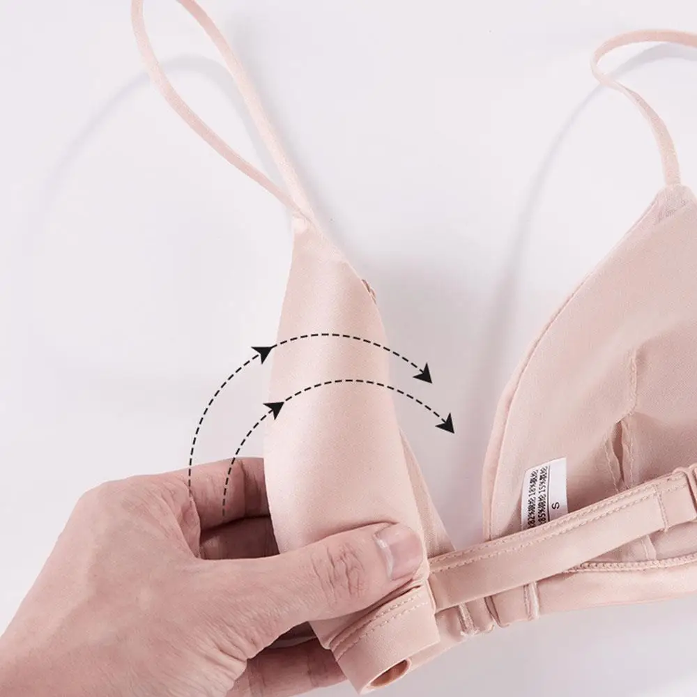 Reggiseno da donna sexy con coppa a triangolo, piccolo petto piatto, fibbia anteriore, reggiseno di bellezza, cinturino intimo, reggiseni estivi sottili per le donne, rosso