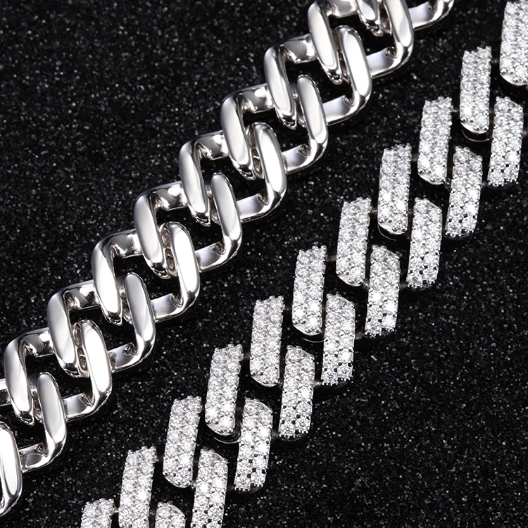 Discount Item Rts Mossanite Cuban Chain S925 Sterling Silver Men Hiphop Diamond Necklace Vvs Moissanite Cuban Link Chain