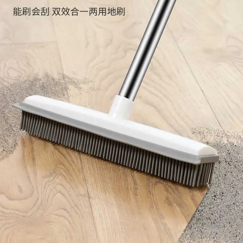 Cleaning Brush Soft Bristle Brush Scraping Brush Dual Purpose Rubber Brush Wood Floor Brush To Clean Cat And Dog Hair