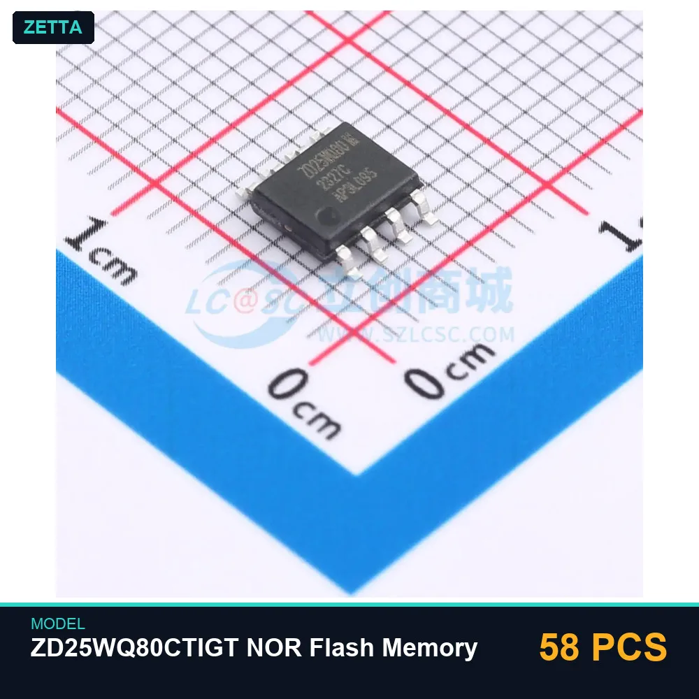 58 PCS Zetta ZD25WQ80CTIGT NOR Flash Memory