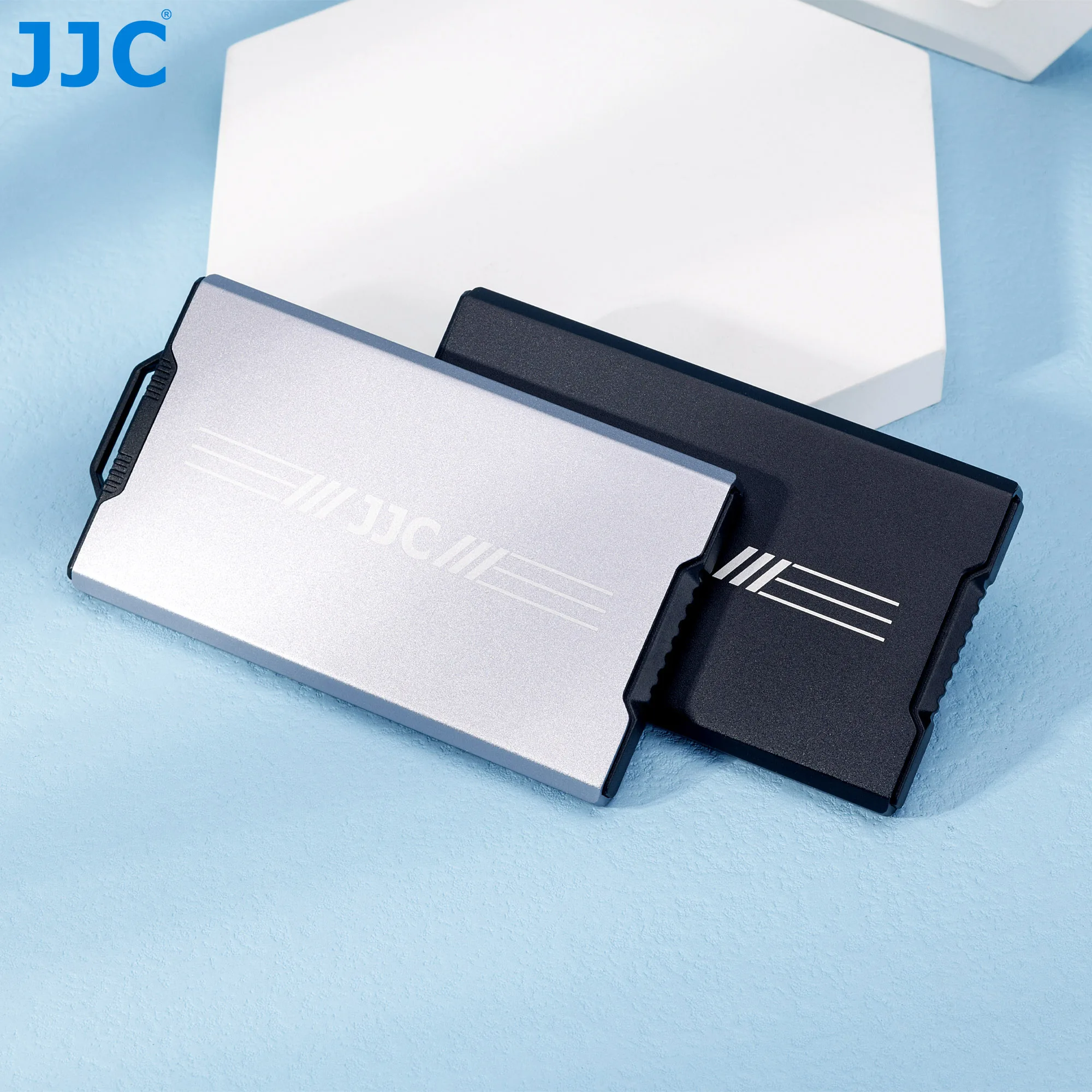 JJC 18 slotów etui na kartę pamięci Pop-up Design SD karta MicroSD uchwyt z karabińczykiem na 4 SD + 12 Micro SD/TF + 2 Nano SIM/ NM karty