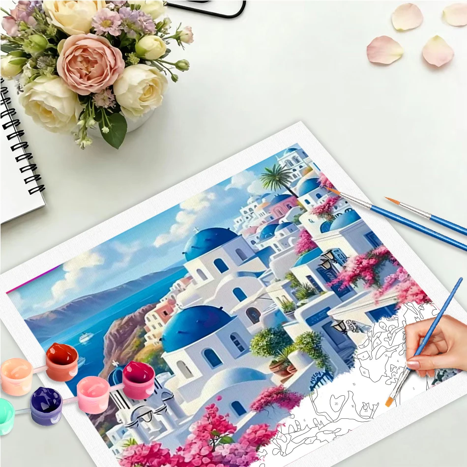 

GATYZTORY City Painting By Numbers Arts and Crafts Drawing By Numbers Landscape Canvas for Painting Kits Wall Art Picture Pictur