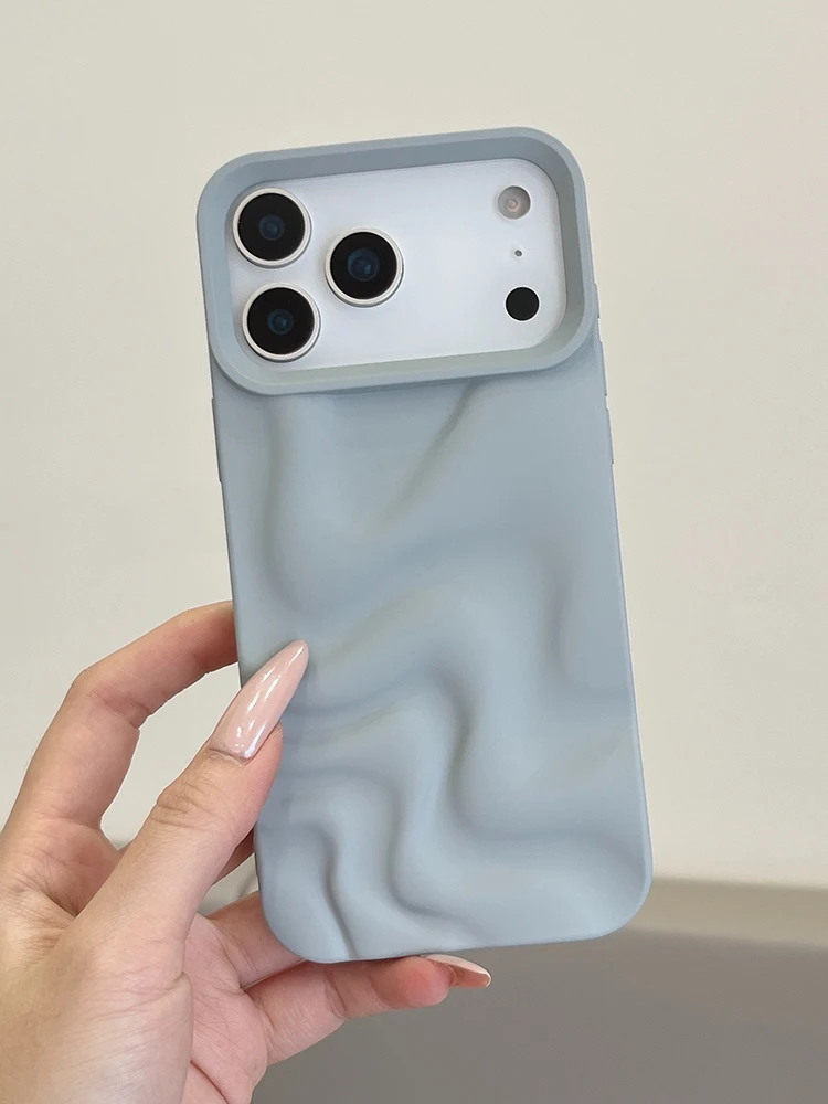 Stilvolle 3D-Wellen-Handyhülle mit glänzendem, pinkfarbenem Rückenteil für iPhone Air 11 12 13 14 15 17 18 Pro Max – Detail 30