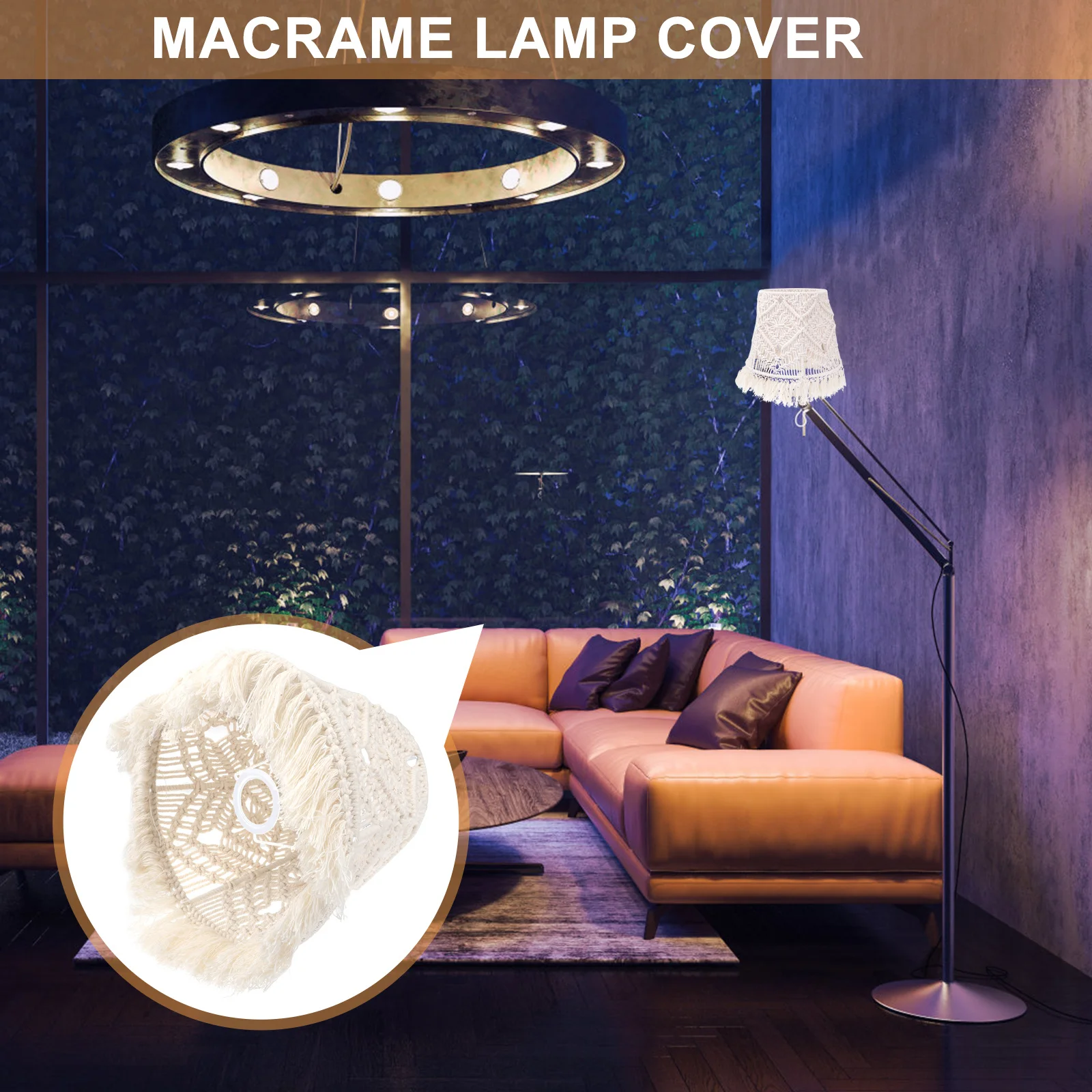 Cotton Rope Shade Handmade Bohemian Woven Light Shade For Table Floor Lamp Bedroom Decor Macrame Lamp Cover Lighting Accessory