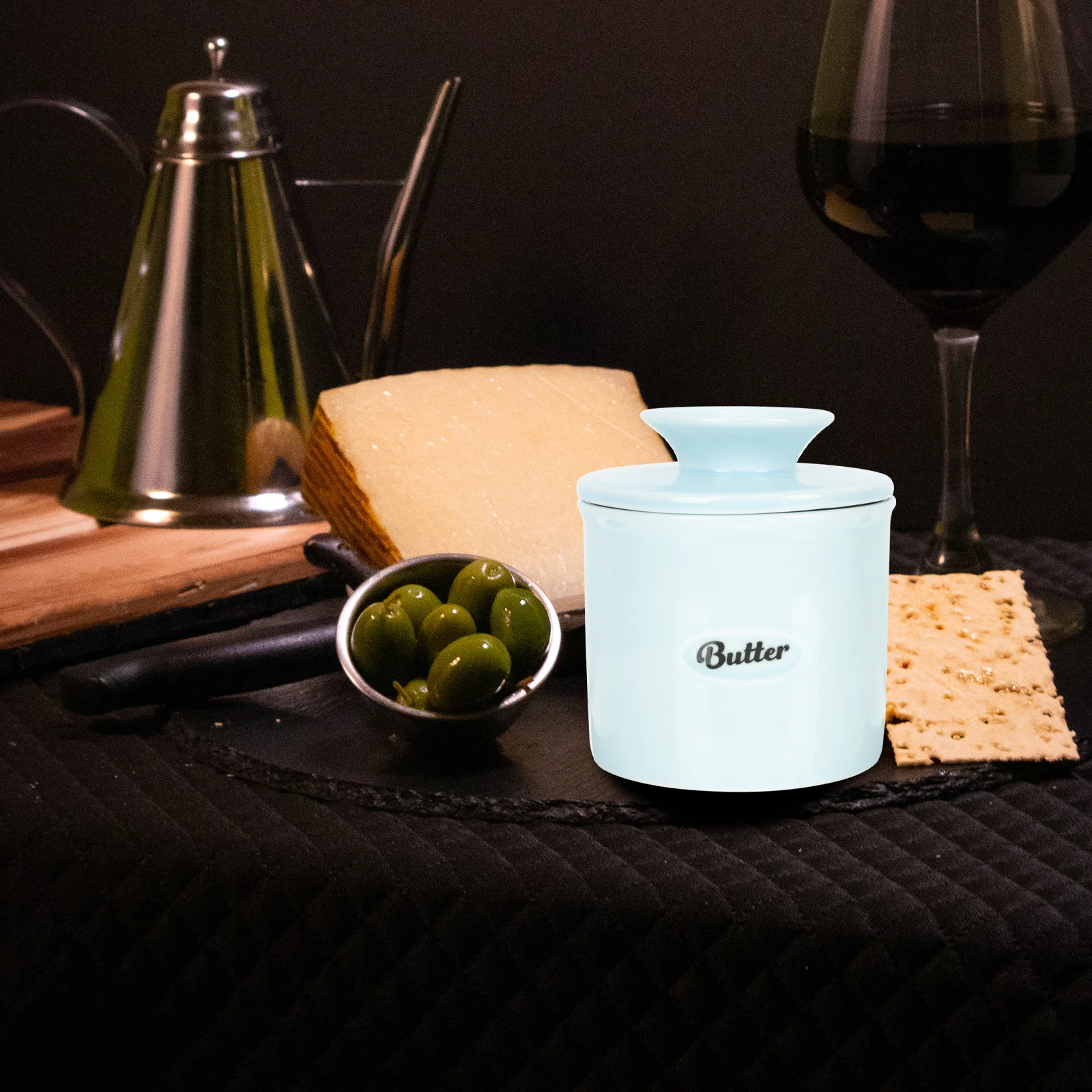 حاوية تخزين من السيراميك على شكل صندوق الزبدة، تصميم عملي لمطعم المطبخ، غطاء لحفظ الزبدة متعدد الأغراض متضمن