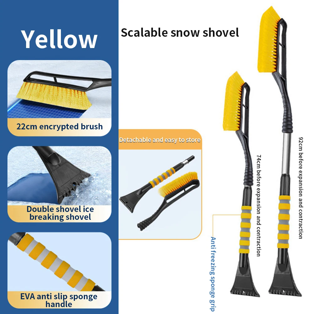 

Car Multi-Functional Snow Brush ABS Retractable Cleaning Removal Shovel Scraper Winter Auto Brushes Windshield Deicer Tools