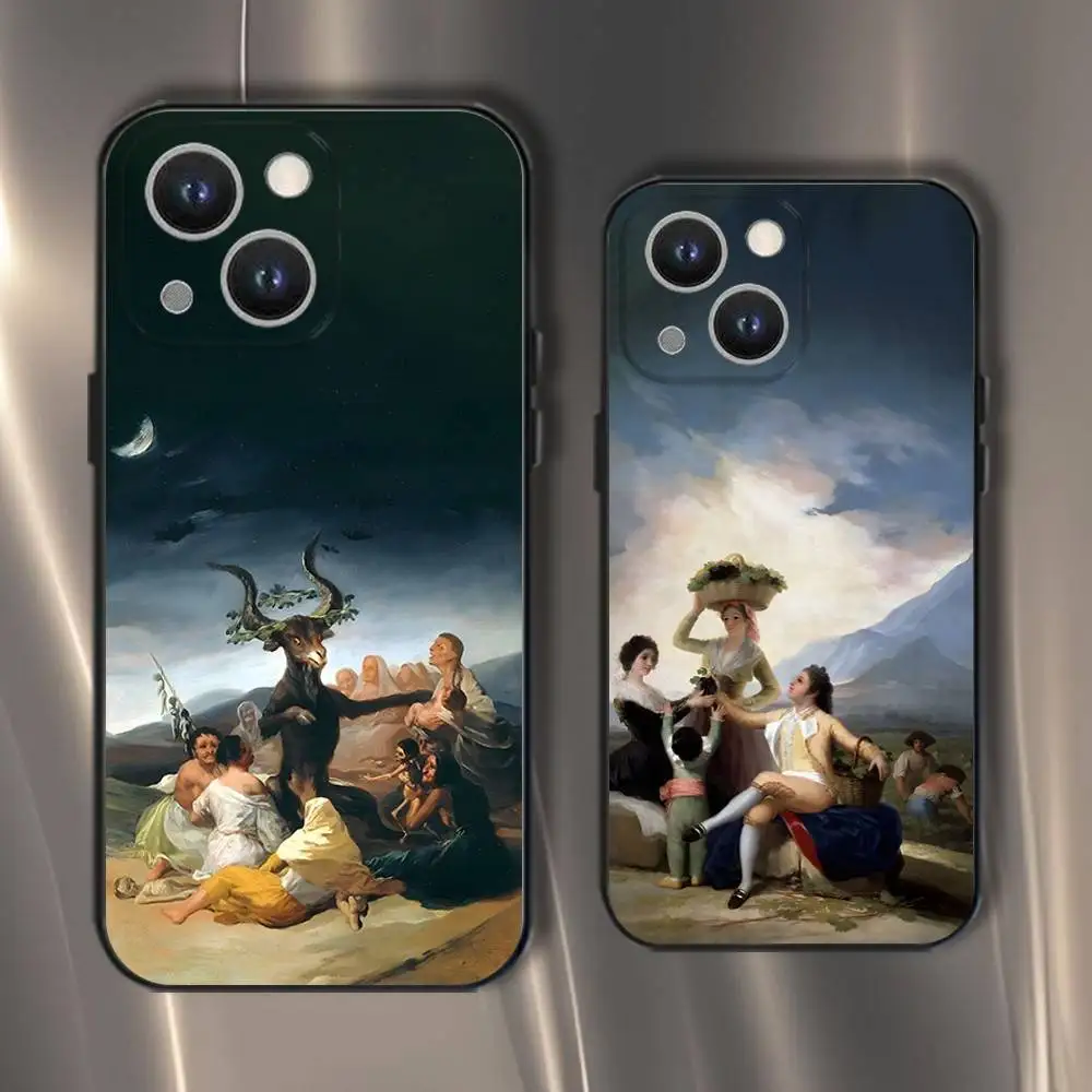 

Spain Francisco Goya Art Phone Case For iPhone 16,15,14,13,12,11,Pro,XS,Max,XR,Plus,E,SE4,Mini Black Soft Cover
